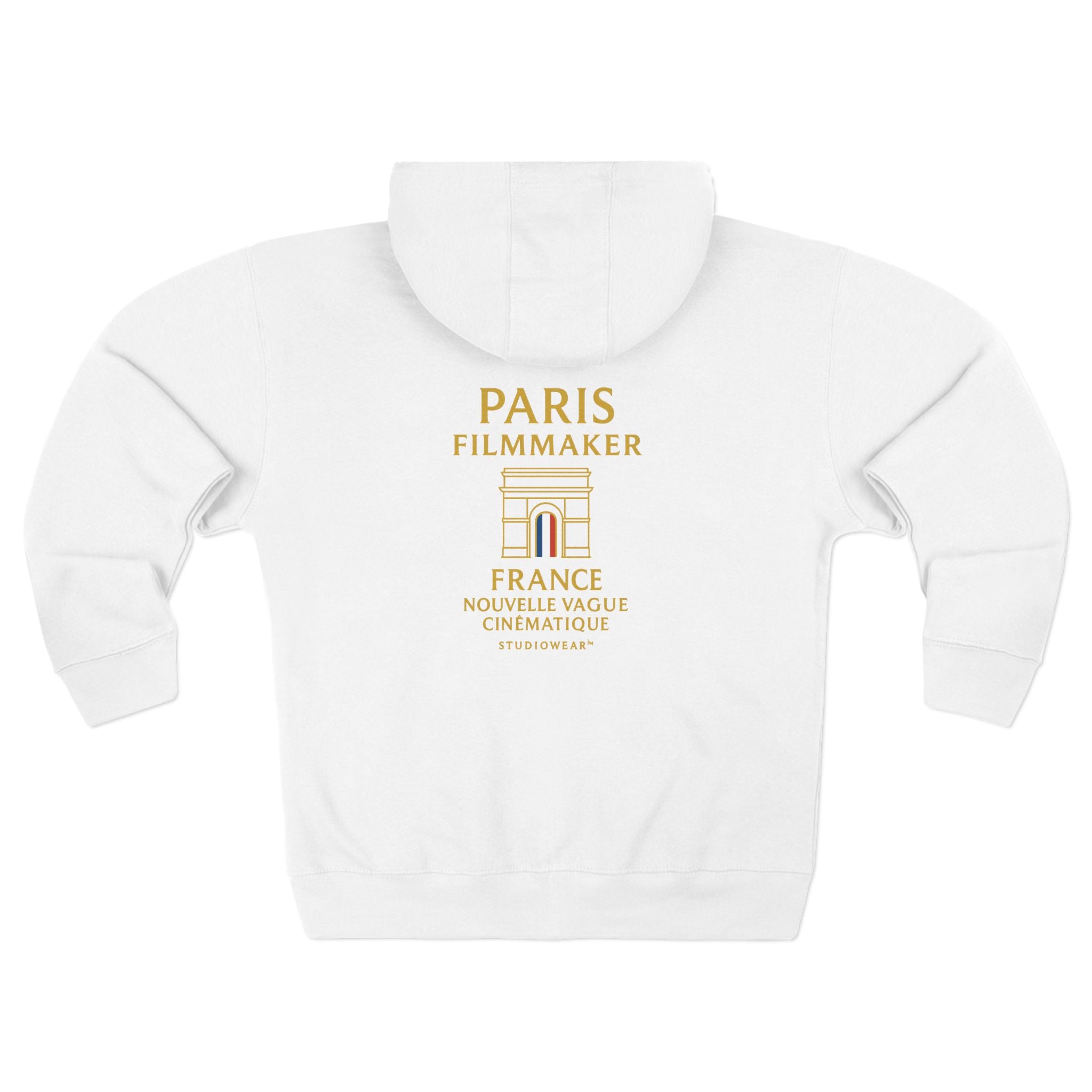 Paris Filmmaker Zip Hoodie — Nouvelle Vague Cinematique Back Print