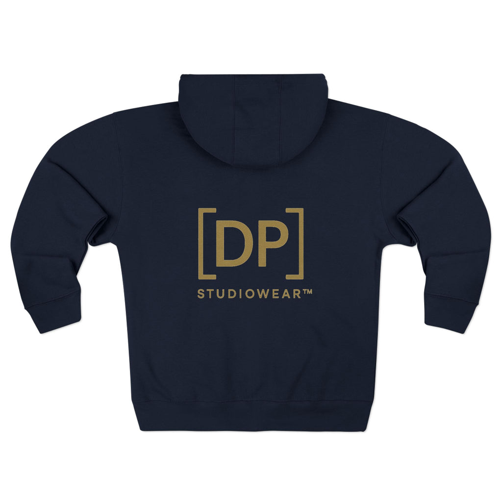 DP Studiowear Zip Hoodie — Minimal Logo White Zipper Hoodie