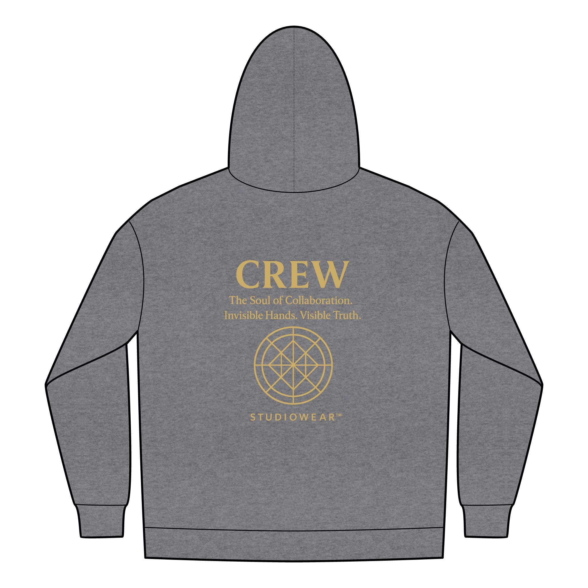 Crew Full-Zip Hoodie — ‘CREW’ Gold Logo Studiowear Zip-Up
