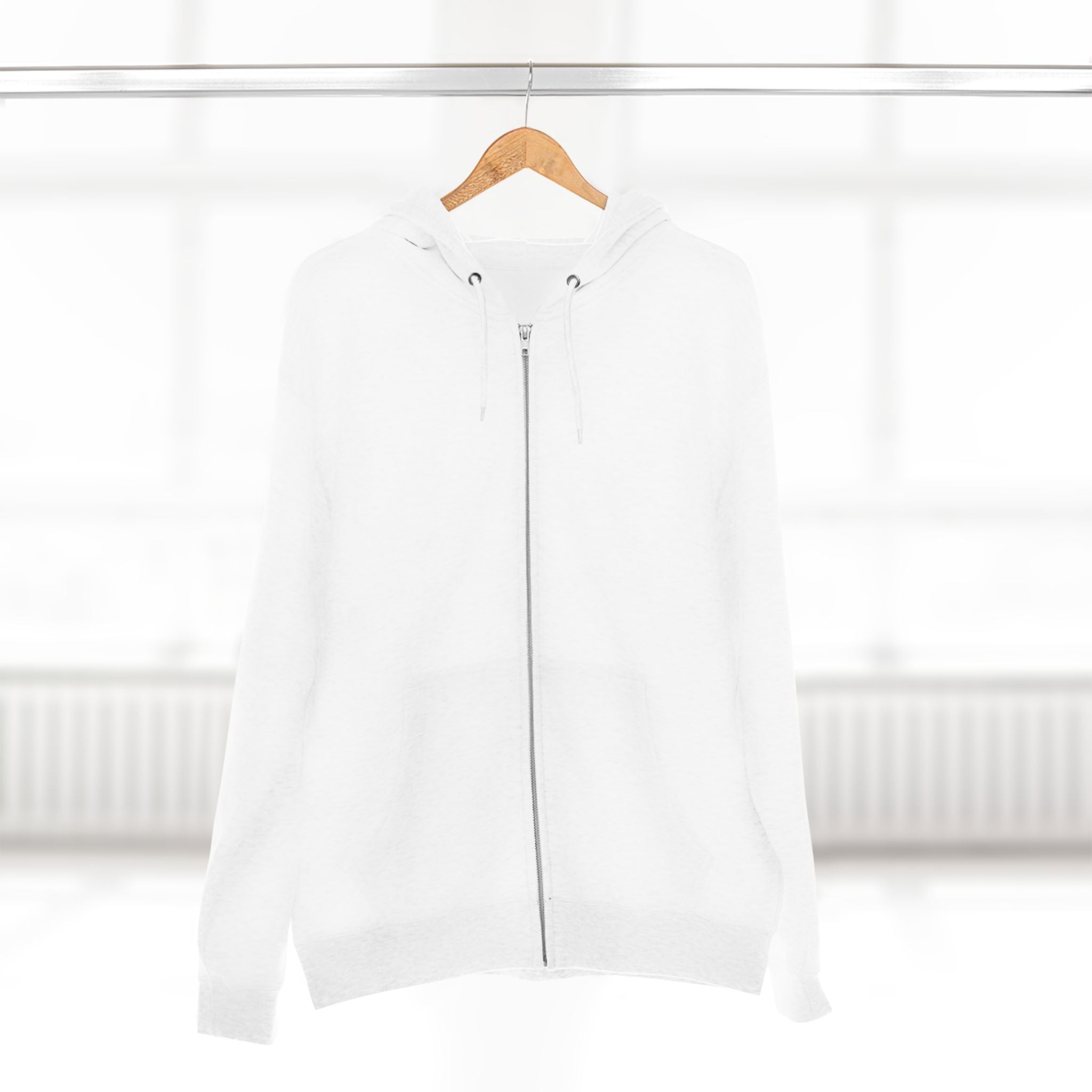 DP Studiowear Zip Hoodie — Minimal Logo White Zipper Hoodie