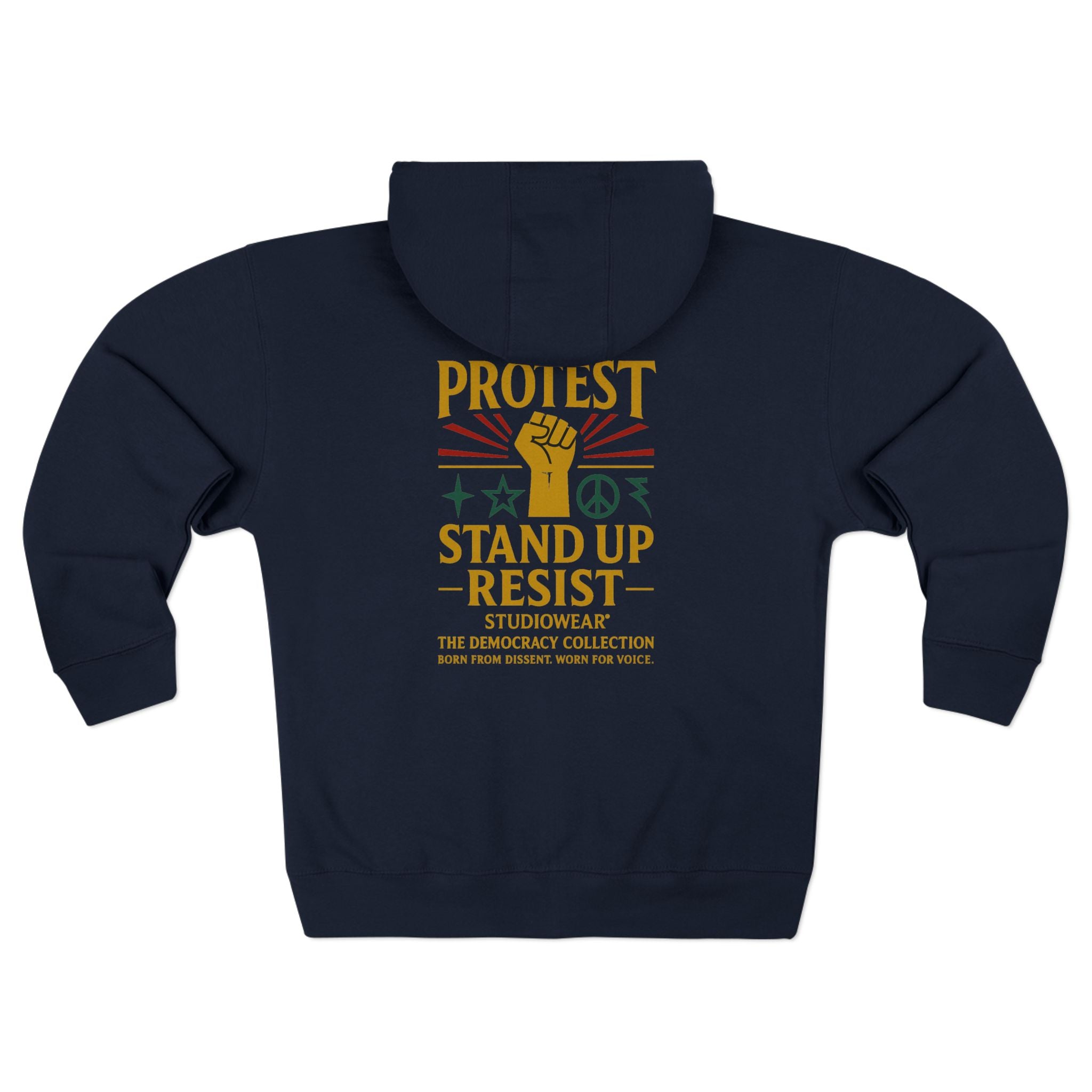 Protest Stand Up Resist Zip Hoodie — Activist Fist Graphic Zip-Up