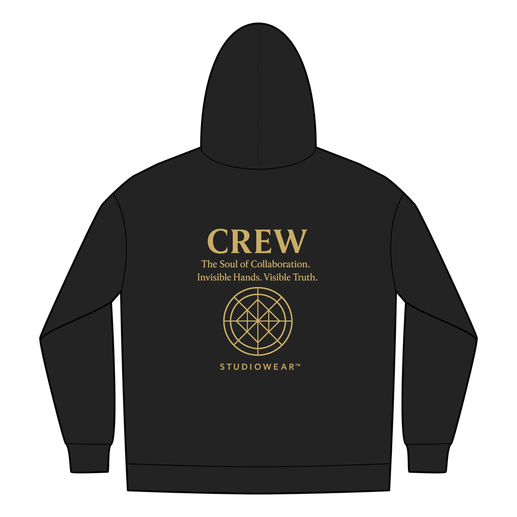 Crew Full-Zip Hoodie — ‘CREW’ Gold Logo Studiowear Zip-Up