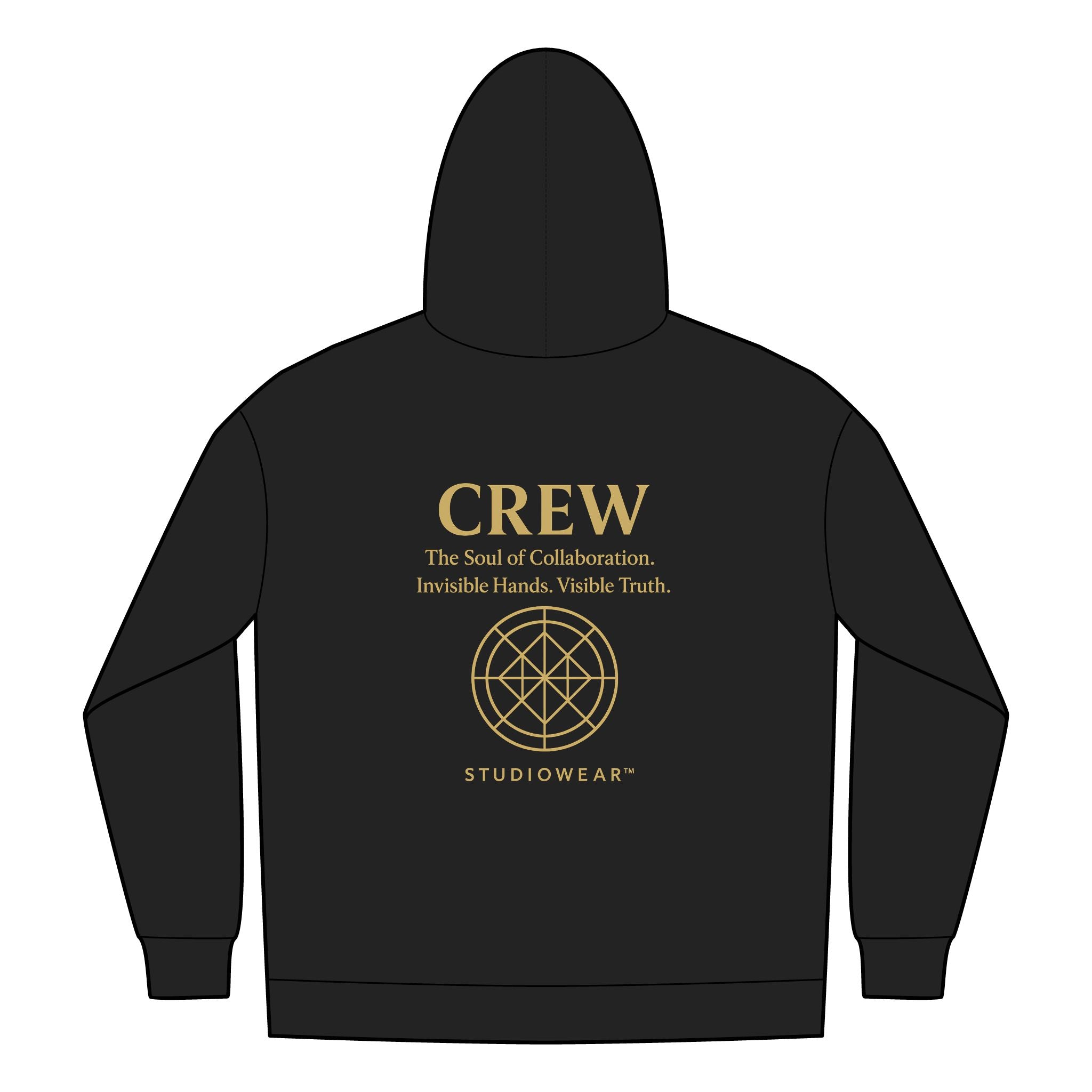 Crew Full-Zip Hoodie — ‘CREW’ Gold Logo Studiowear Zip-Up