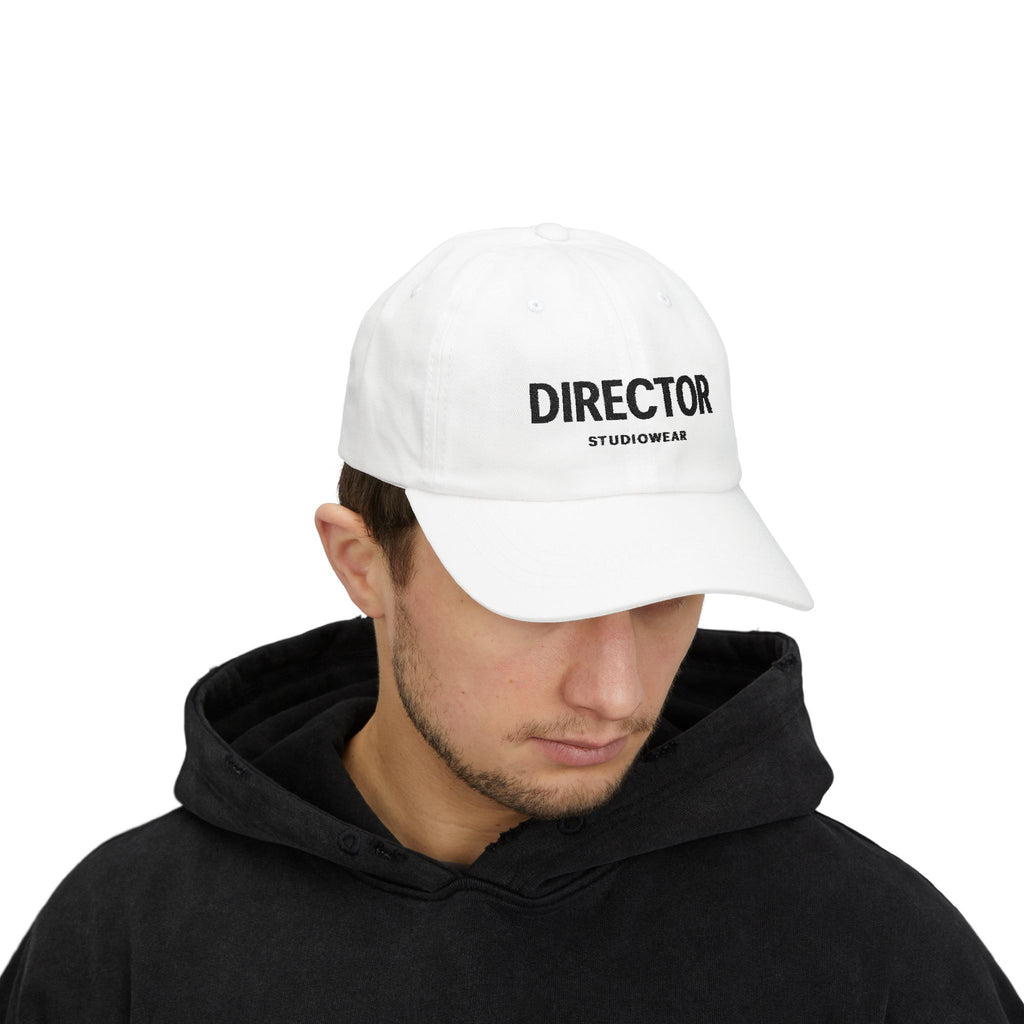 Director Embroidered Dad Cap - Classic White Baseball Hat