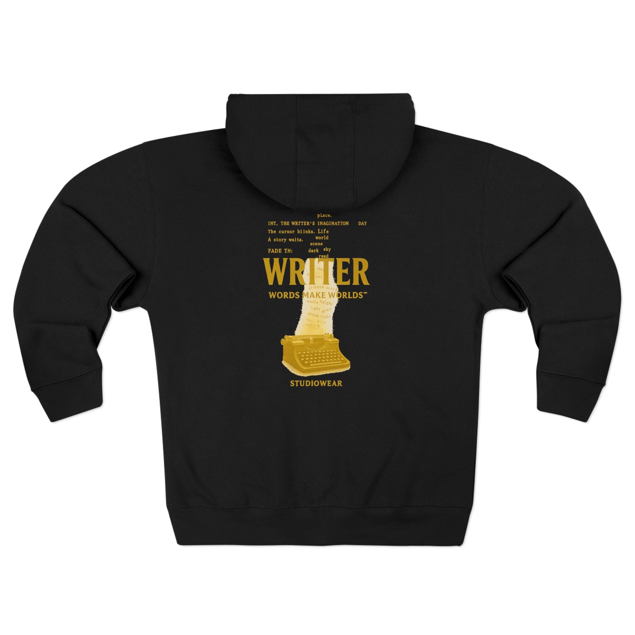 Writer Typewriter Hoodie — Vintage Literary Zip-Up for Authors & Book Lovers