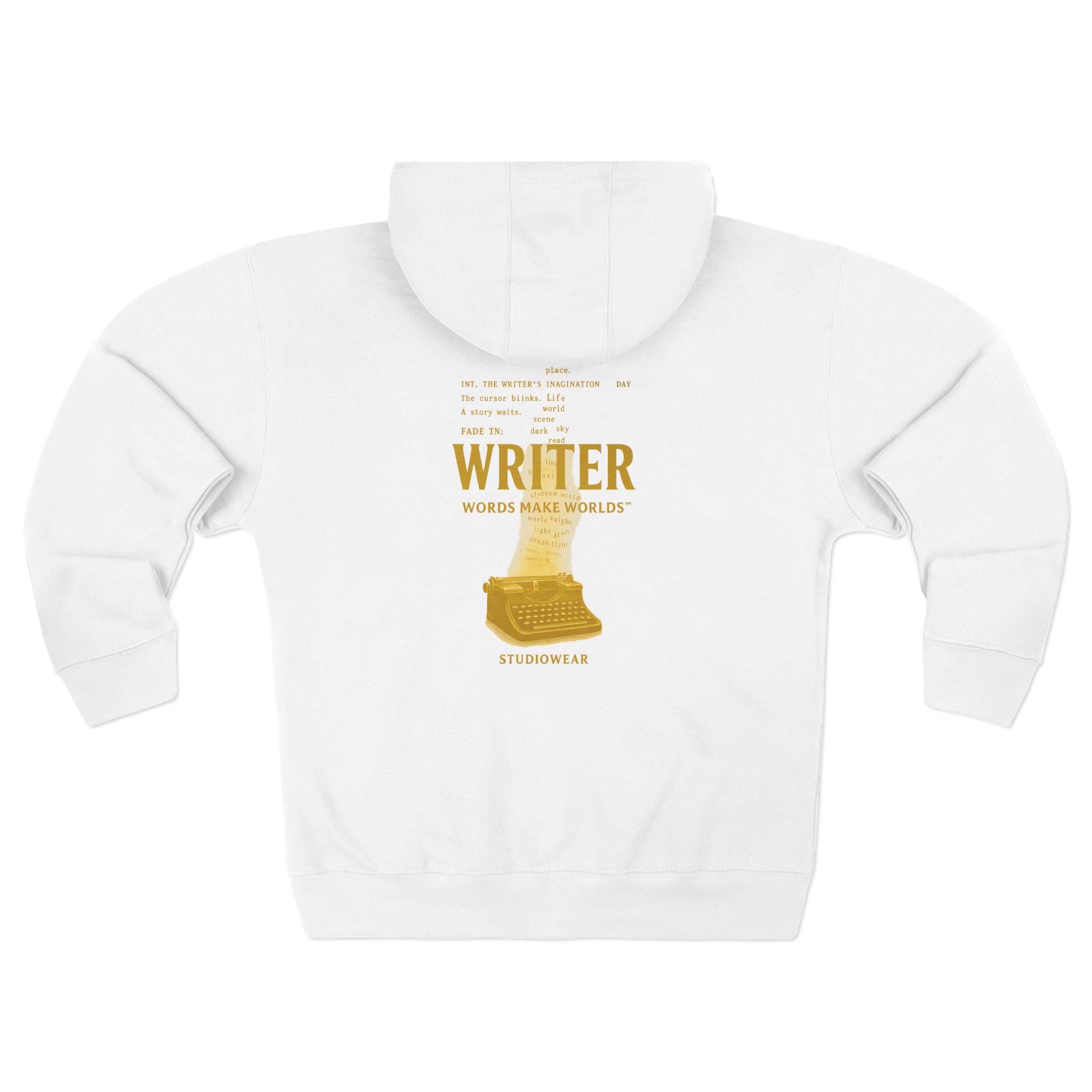 Writer Typewriter Hoodie — Vintage Literary Zip-Up for Authors & Book Lovers